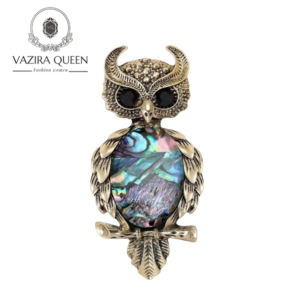 Vazira Queen Jewelry - VQ Owl Brooch